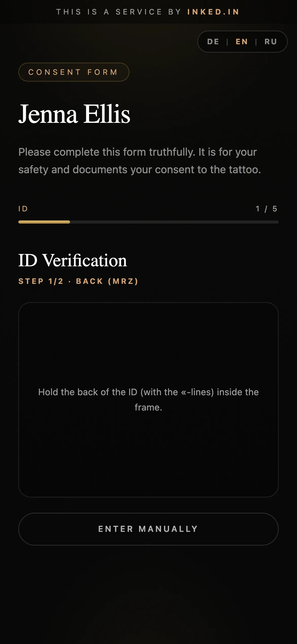 The ID scan.
