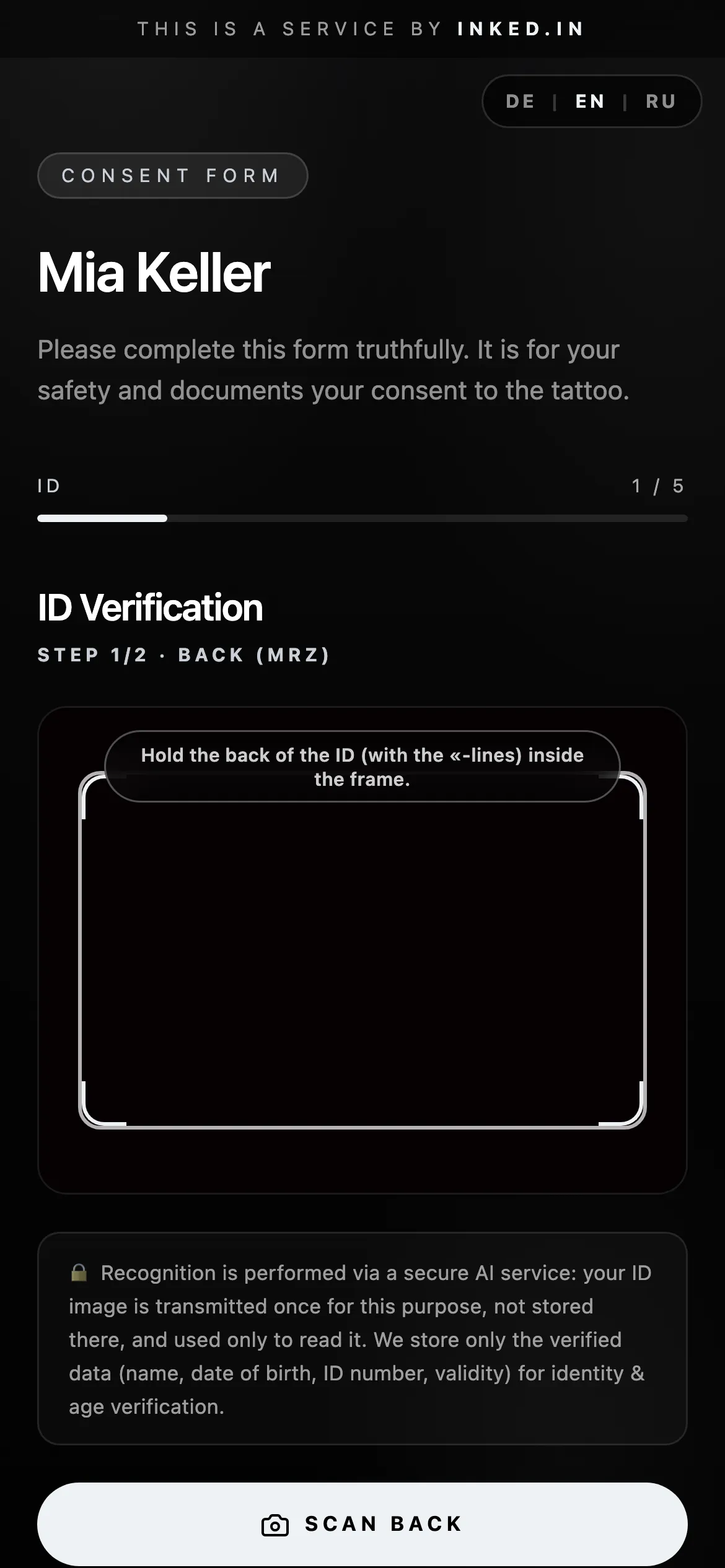 The ID scan.