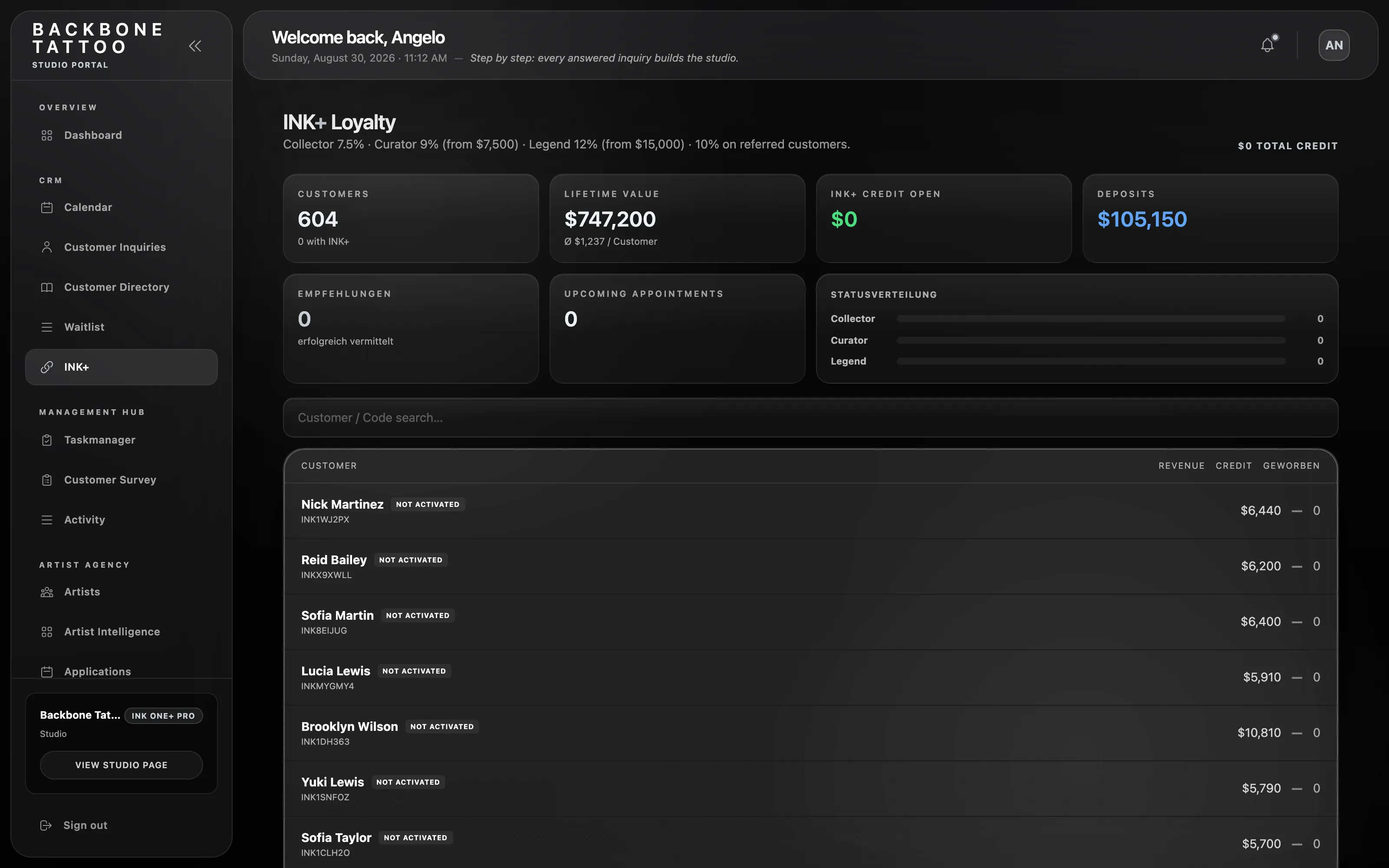 INK+ inside INK One — memberships, tiers and wallet passes