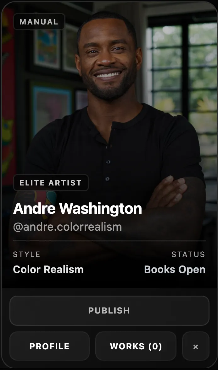 Artist card — Andre Washington
